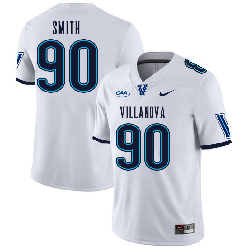 Men #90 Sebastian Smith Villanova Wildcats College Football Jerseys Stitched Sale-White